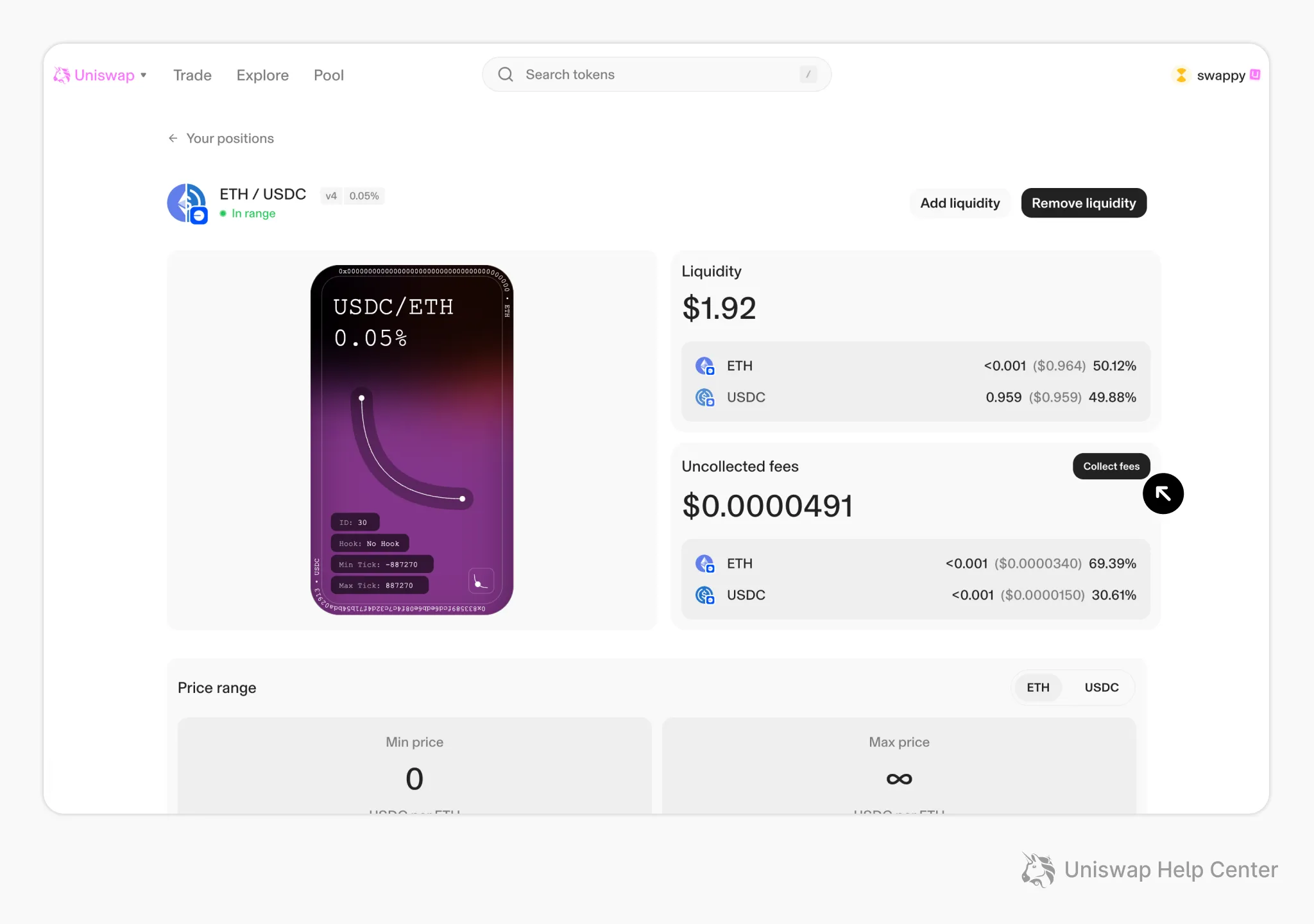 Uniswap v3 liquidity pools on Base