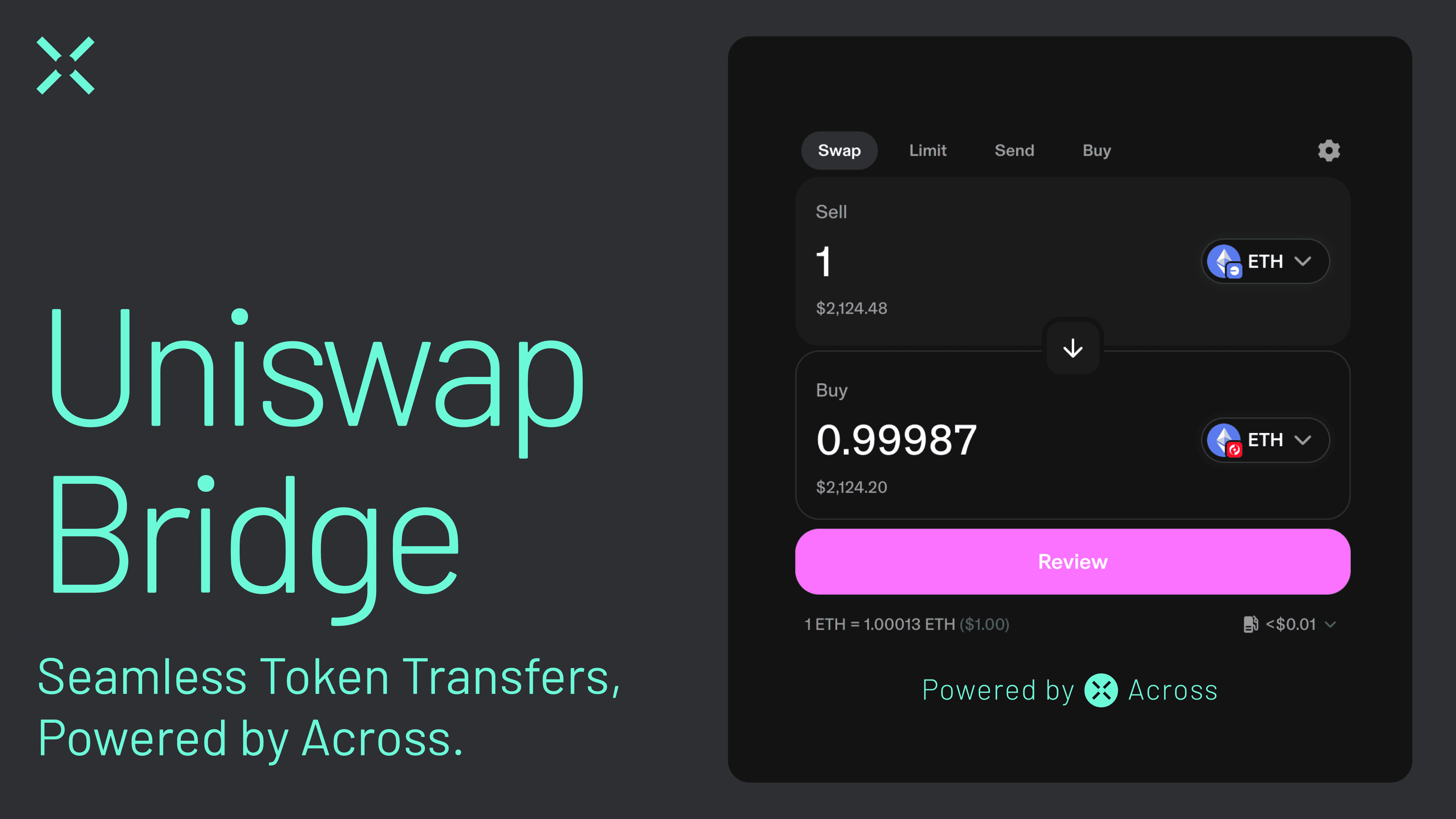 Base Bridge interface and Uniswap on Base