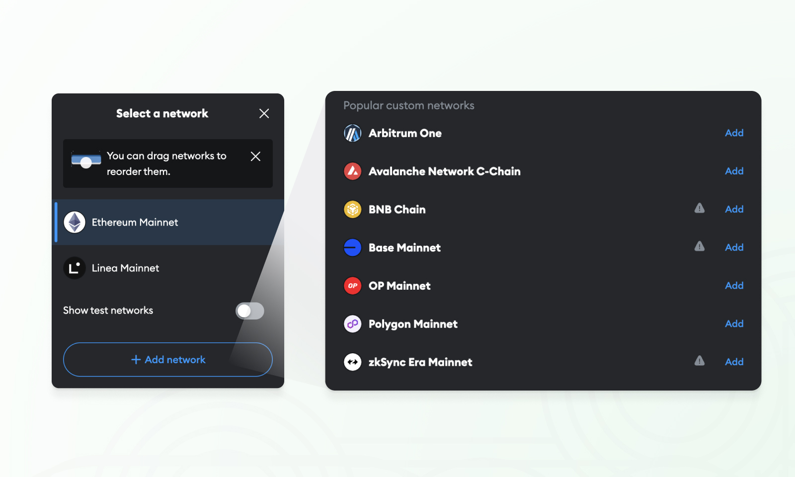 MetaMask wallet connected to Base Mainnet