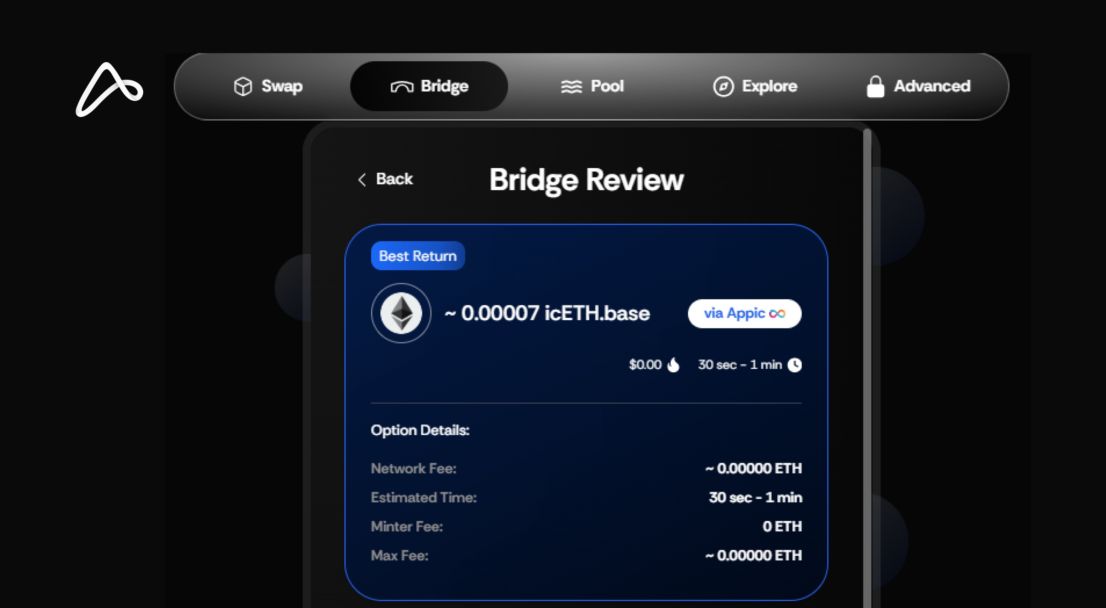 Base Bridge interface screenshot