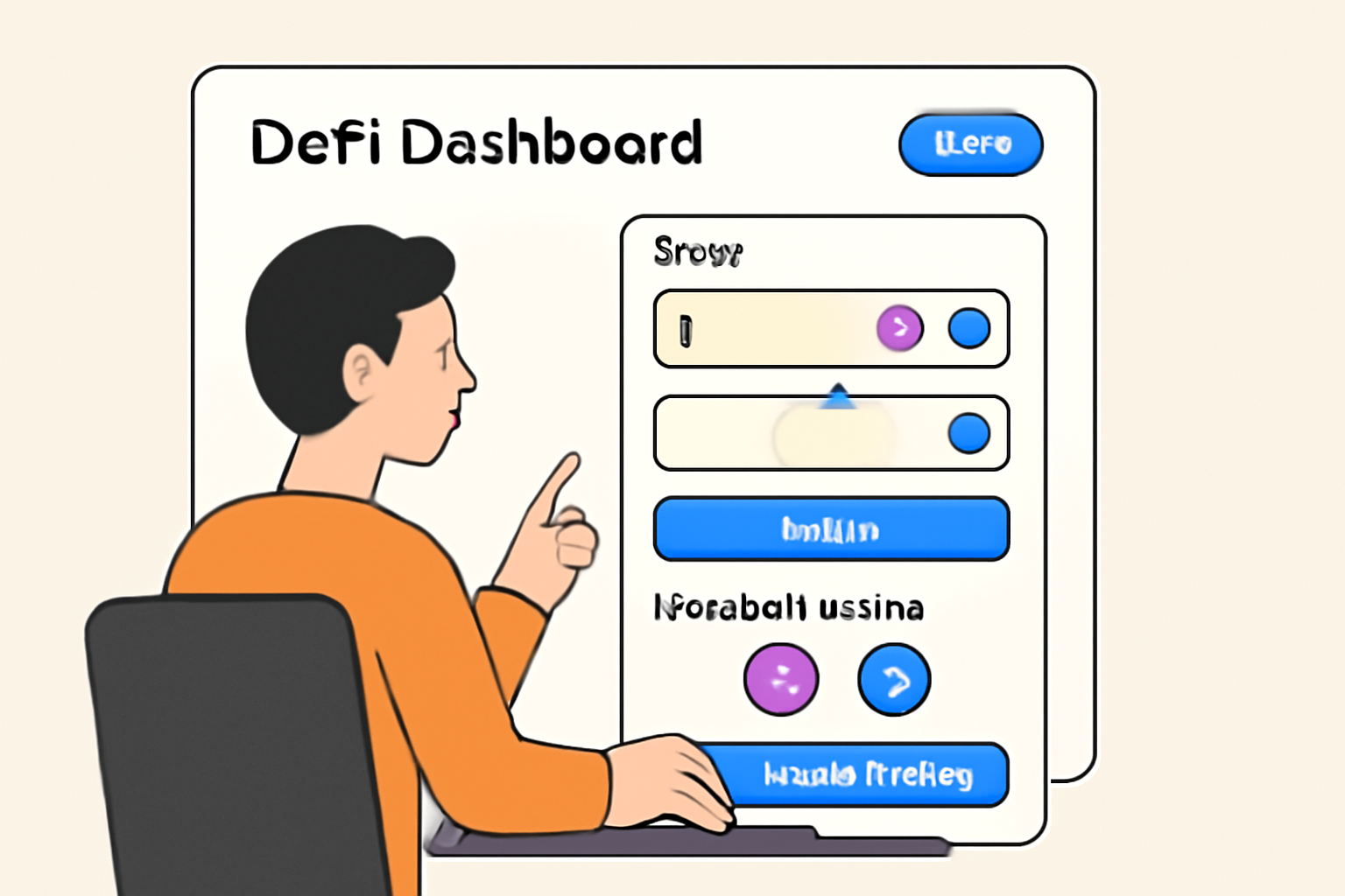 A user interacting with a DeFi dashboard, swapping tokens and providing liquidity on the Base network.