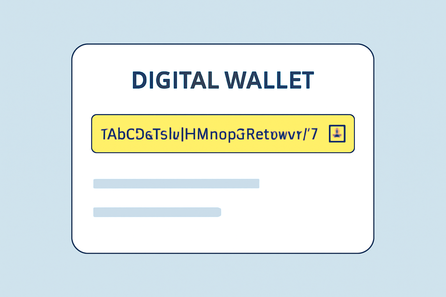 A digital wallet interface showing a highlighted wallet address with a copy icon next to it.