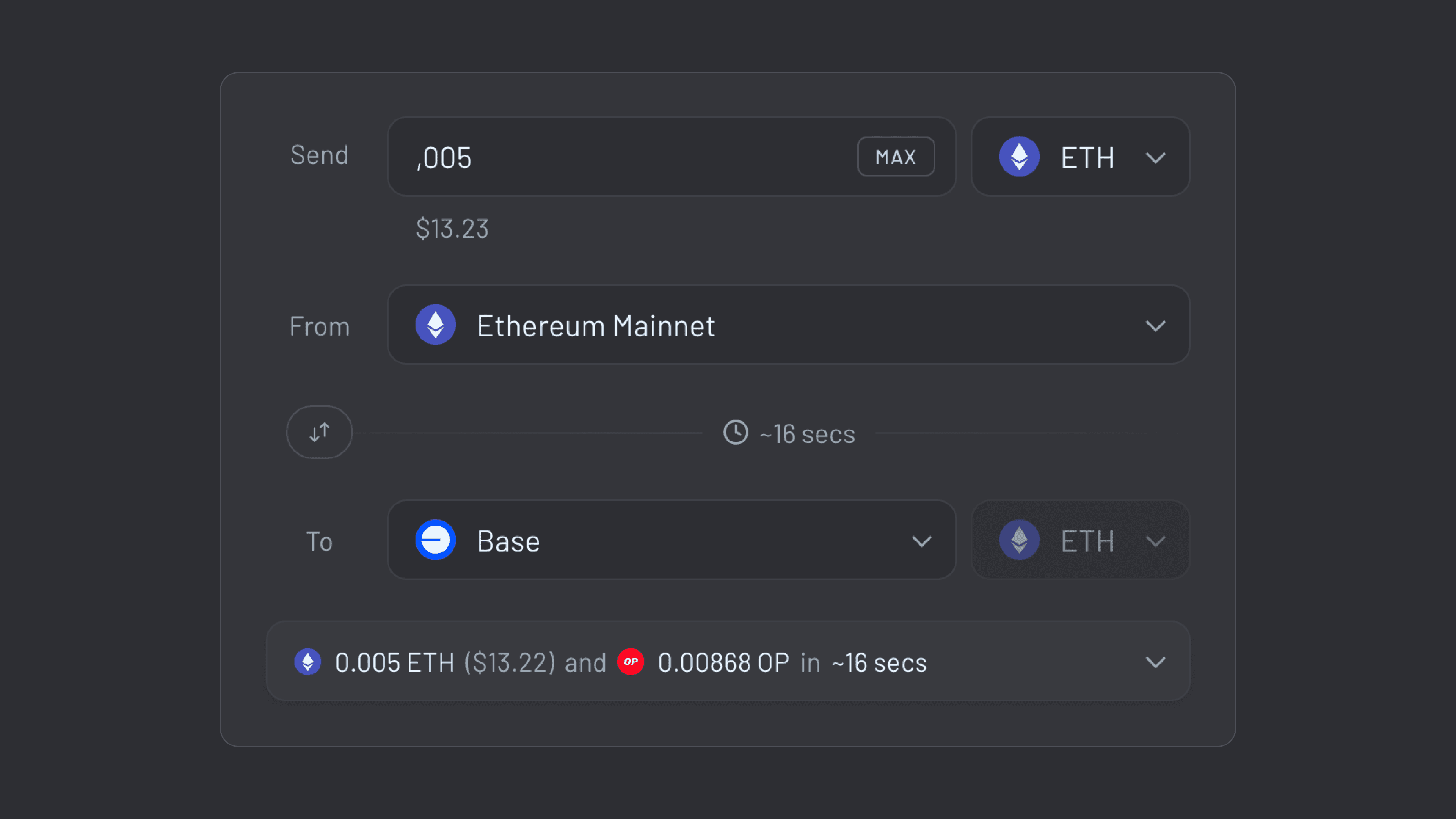 Bridge assets to Base from Ethereum