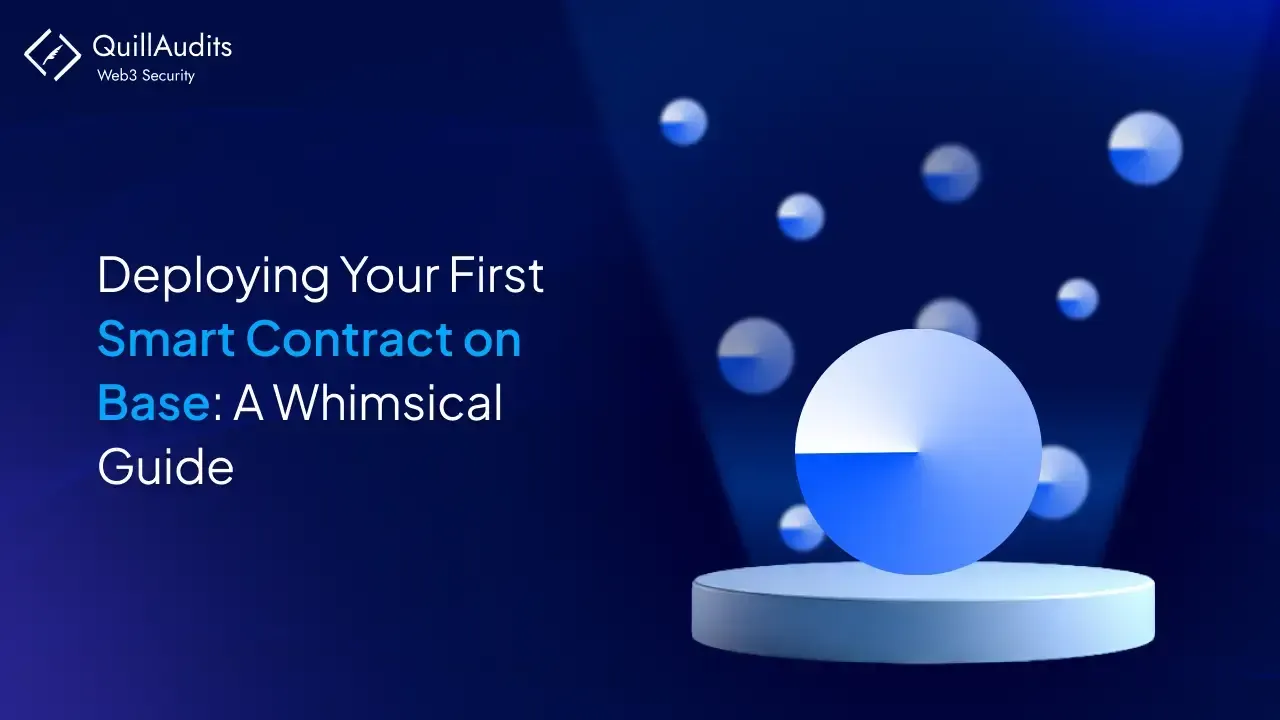 Smart contract deployment on Base network with developer interface and Base logo