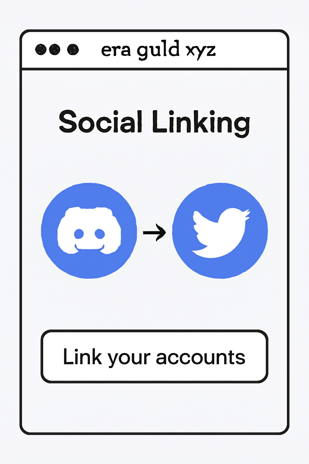 social linking interface on era.guild.xyz with Discord and Twitter icons